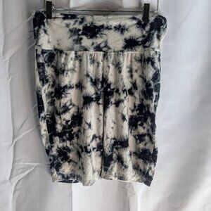 Splash Bottom white black tie dye high waist biker shorts 1XL